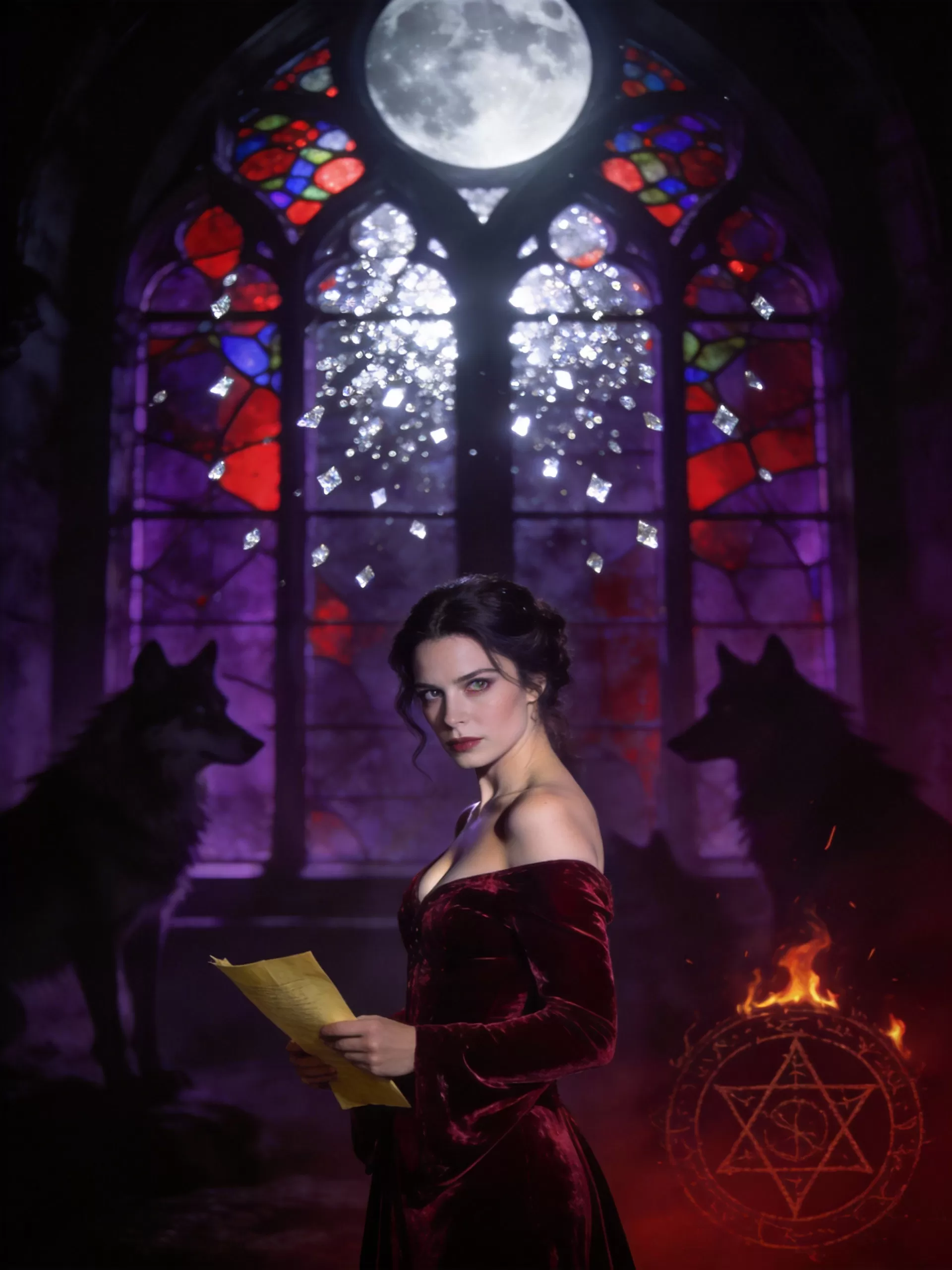 The Luna Who Burned His Pack with Evidence - Shifter & Vampire Fated Mates Minis Novel Cover - Read online free