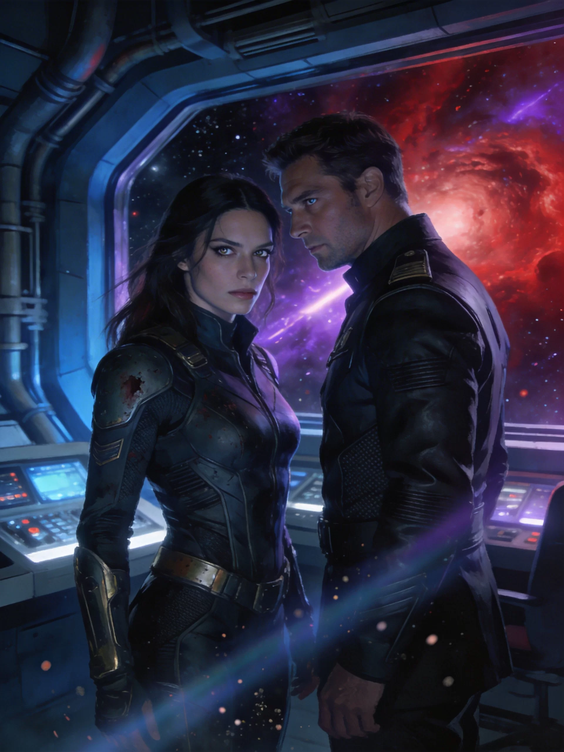 The Navigator Who Defected for Her Blood - Sci-Fi & Space Romance Novel Cover - Read online free