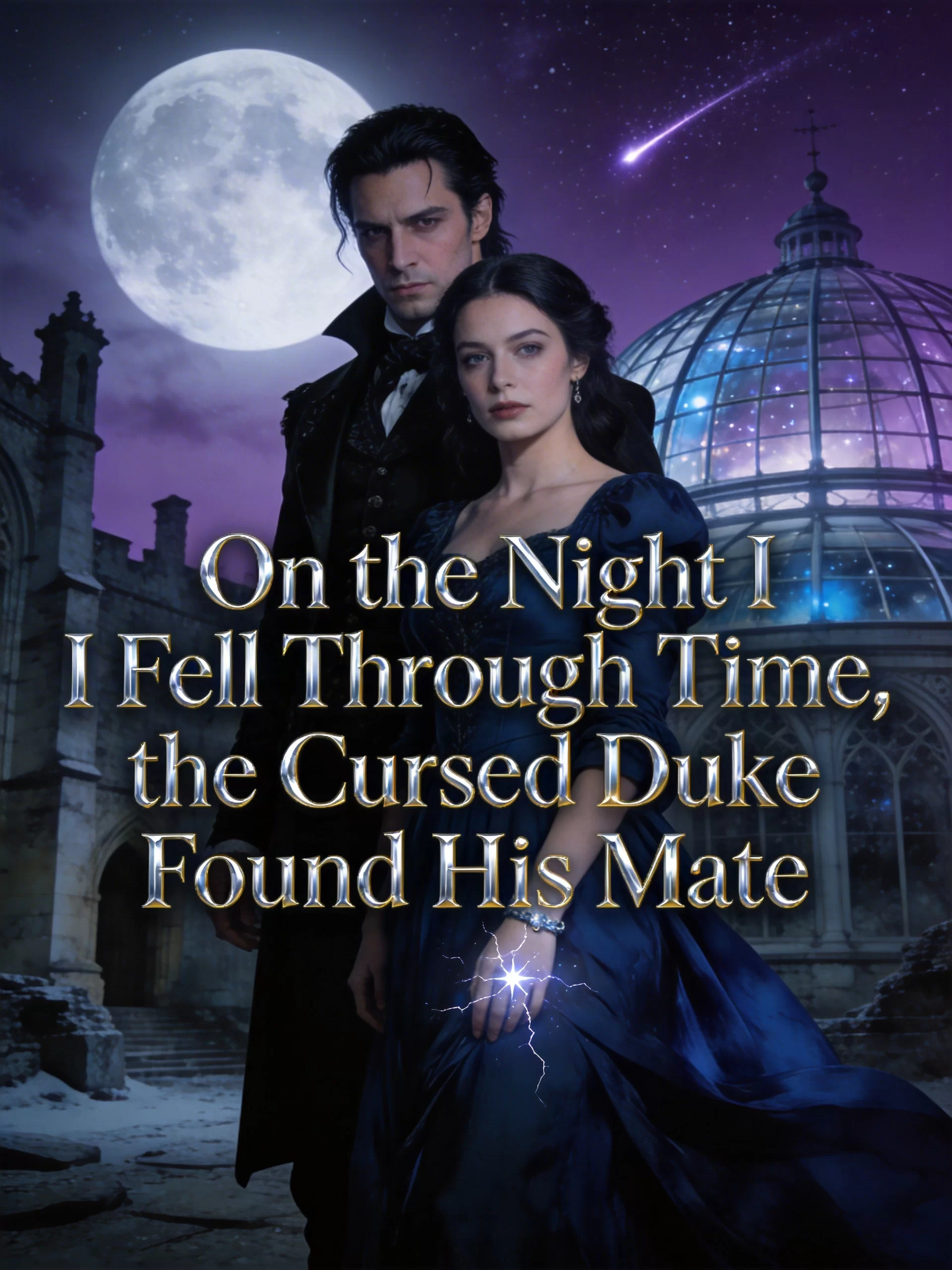 On the Night I Fell Through Time, the Cursed Duke Found His Mate - Time Travel Historical Romance Novel Cover - Read online free